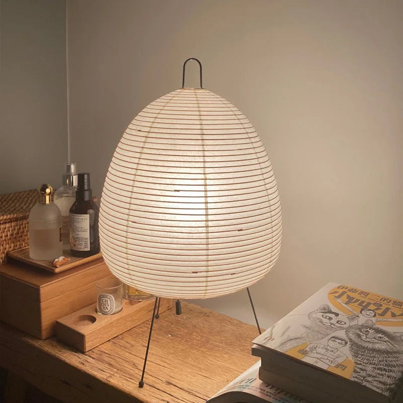 Lampe de Table Wabi-Sabi LED — Abat-jour Papier de Riz Style Japonais