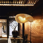 Suspension Bambou Tressée À La Main — Lustre Zen Style Japonais 18-30cm