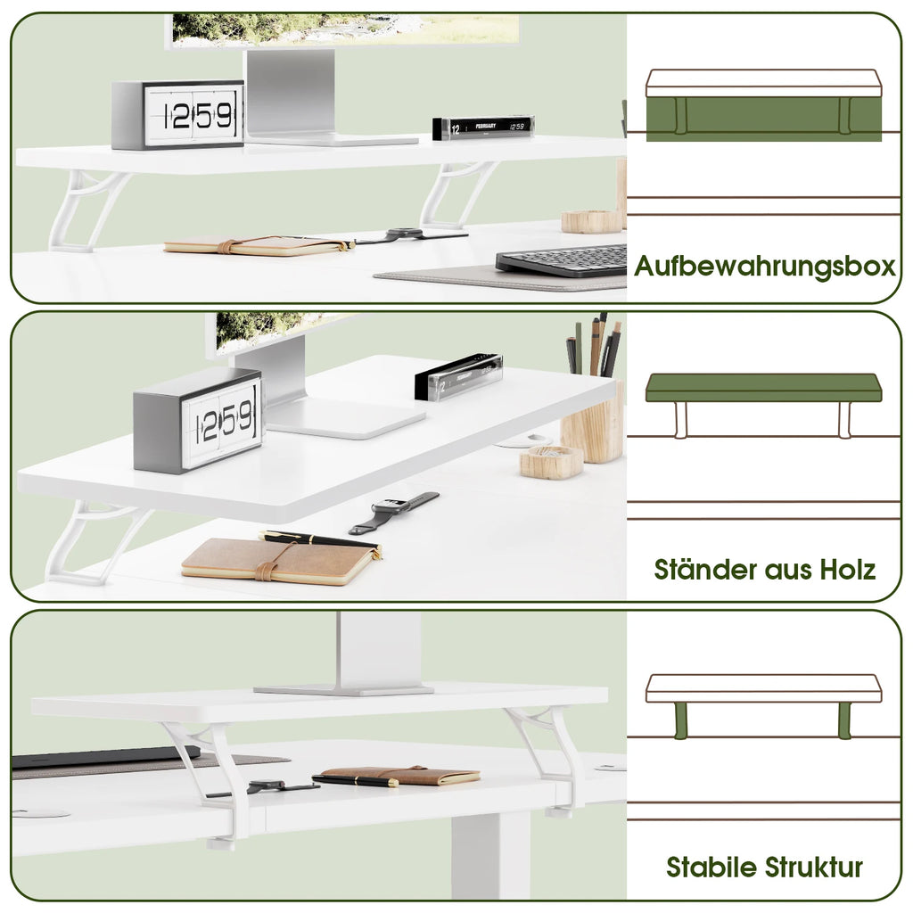 Bureau Électrique Réglable en Hauteur Devoko 160x70cm — Assis-Debout Ergonomique