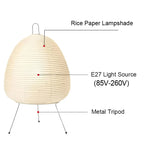 Lampe de Table Wabi-Sabi LED — Abat-jour Papier de Riz Style Japonais