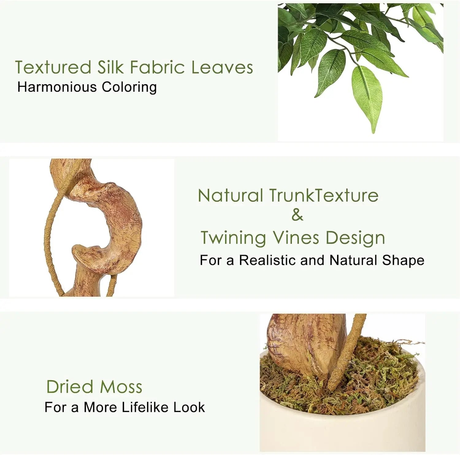 Ficus Artificiel Troncs Courbés — Plante Décorative Intérieur