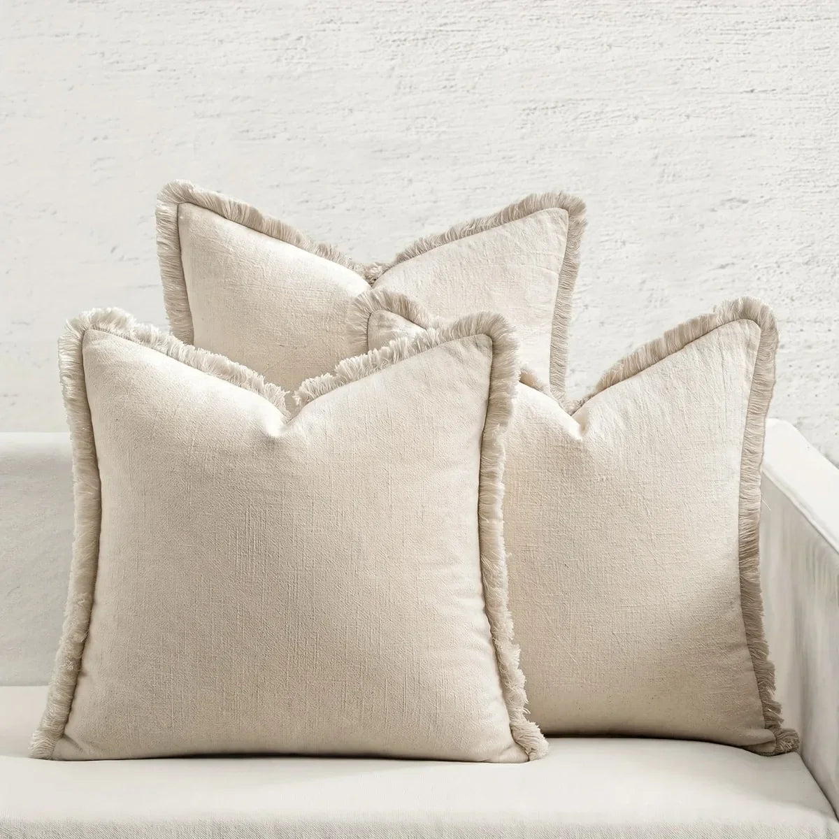 Housses de Coussin Chenille Nordique 45x45cm — Set de 3 pour Salon & Chambre