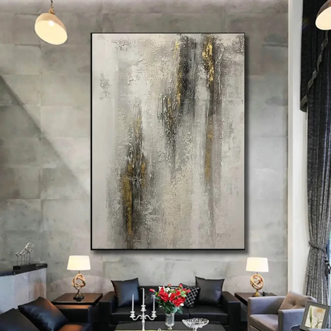 Tableau Abstrait Coloré Fait Main — Art Mural Original Salon