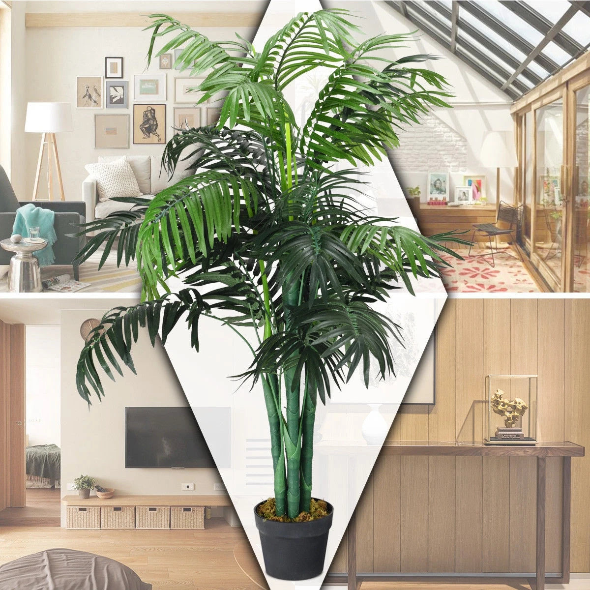 Palmier Artificiel 107cm — Plante Déco Sans Entretien Intérieur