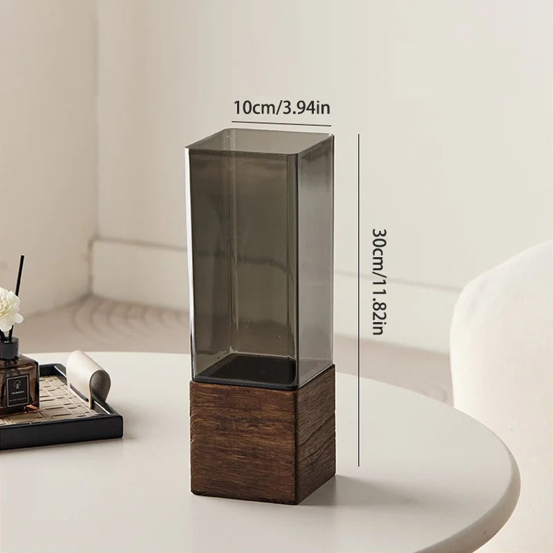 Vase Acrylique Nordique avec Socle — Déco Table Élégante & Idée Cadeau