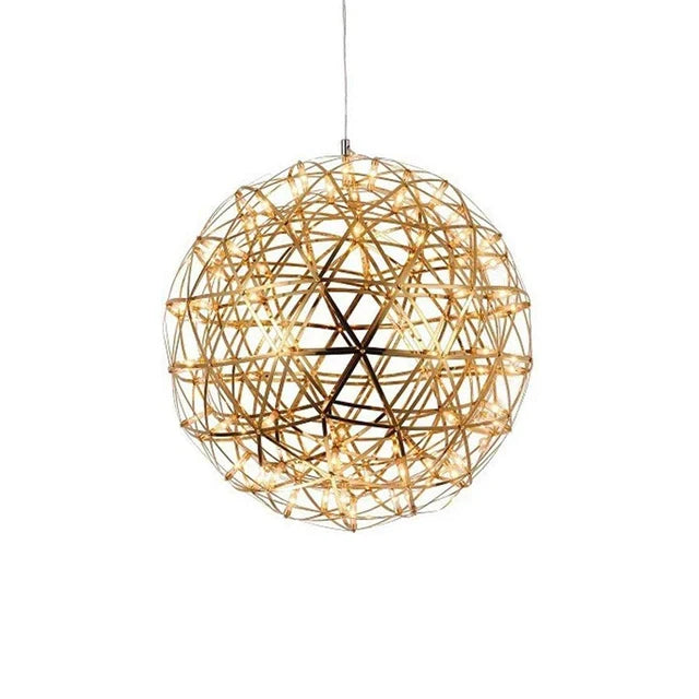 Lustre Boule Feu d'Artifice LED Inox — Hall & Salon