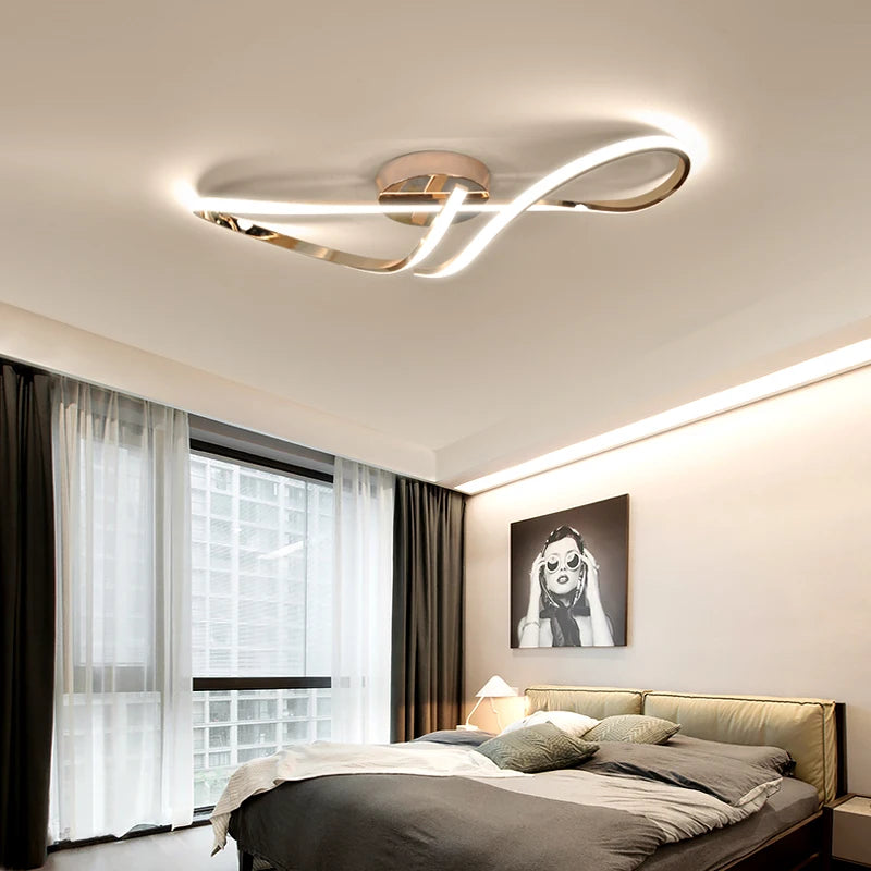 Plafonnier LED dimmable or et chrome, vue principale