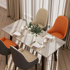 Chaises Salle à Manger Simili Cuir Pieds Bois — Set de 2 Style Mid-Century