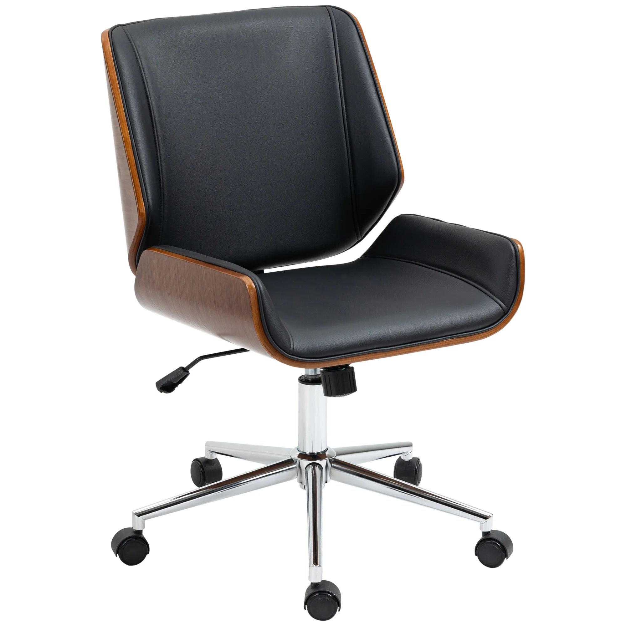 Chaise de bureau pivotante noire réglable en hauteur, vue principale