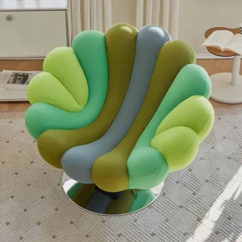 Fauteuil Pétale Pivotant Velours Luxe — Fauteuil Design Salon, Chambre & Hôtel