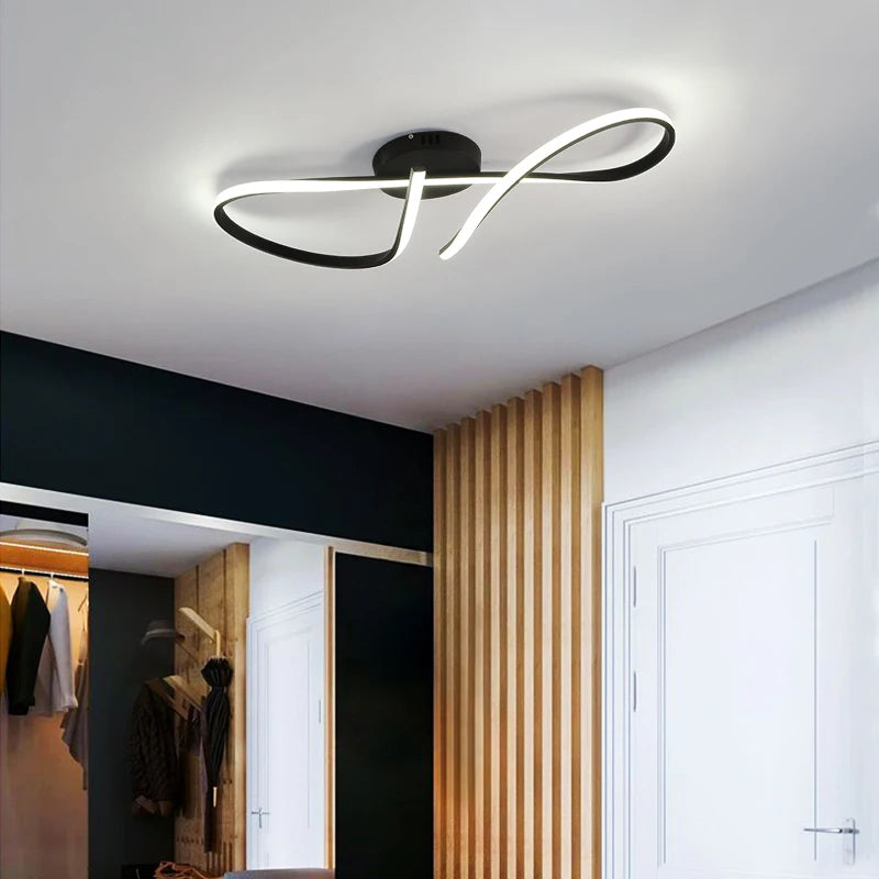 Plafonnier LED Dimmable Or & Chrome — Salon, Chambre & Cuisine