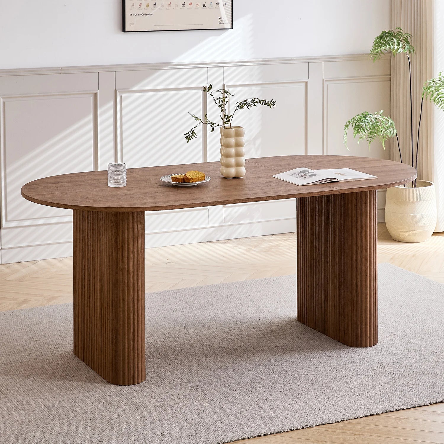 Table À Manger Ovale Bois 180cm — Table Massive Familiale Salon & Salle à Manger