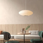 Suspension Cocon Soie Blanche Ronde — Restaurant & Maison