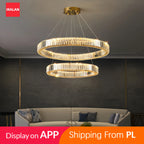 Plafonnier Cristal Nordique Luxe — Télécommande 3 Couleurs