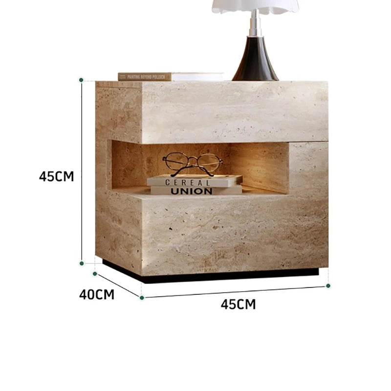 Table de Nuit Wabi Sabi Minimaliste — Rangement Caché Design Chambre