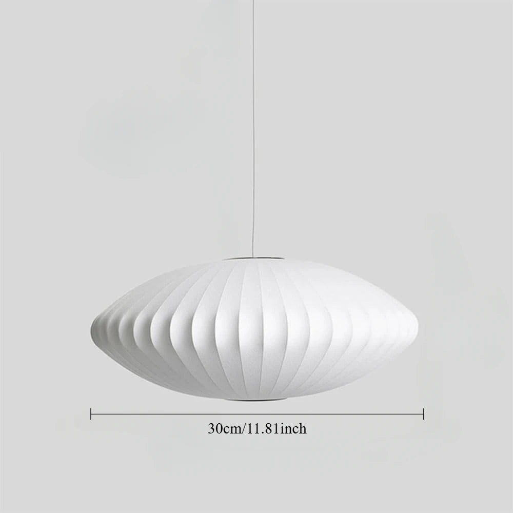 Suspension Cocon Soie Blanche Ronde — Restaurant & Maison