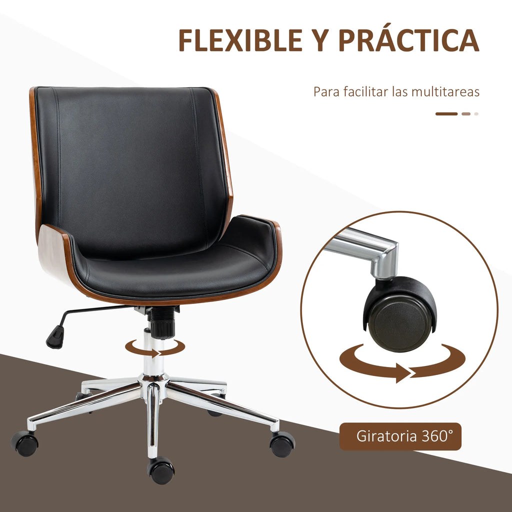 Chaise de Bureau Pivotante Réglable Noir — Confort Ergonomique Télétravail