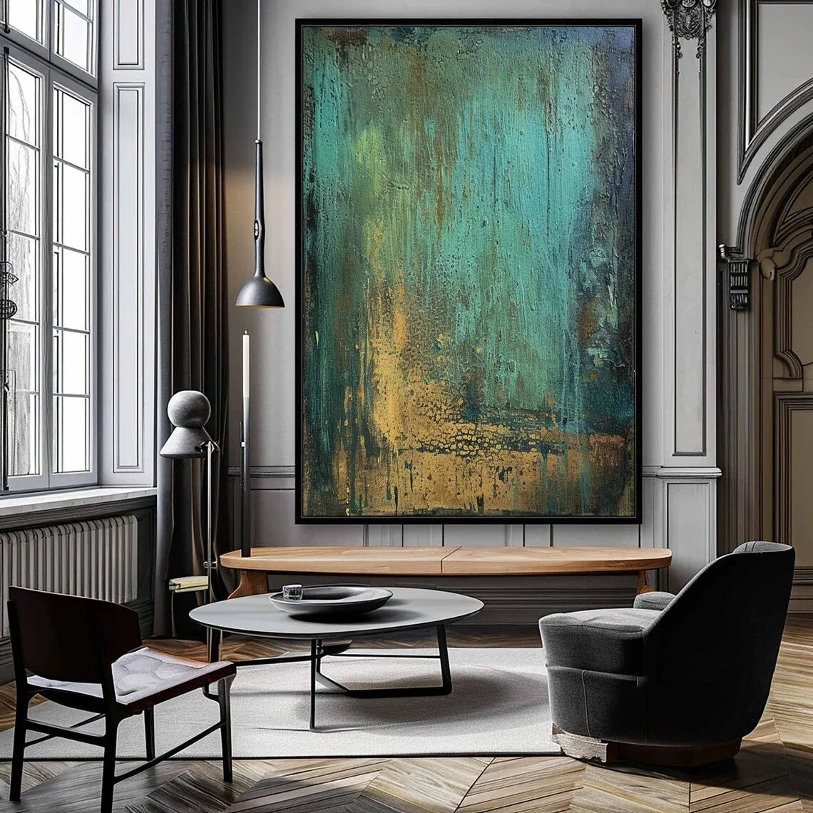 Tableau Abstrait Coloré Fait Main — Art Mural Original Salon