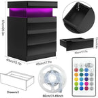 Table de Chevet Station de Charge — 3 Tiroirs Rangement Chambre