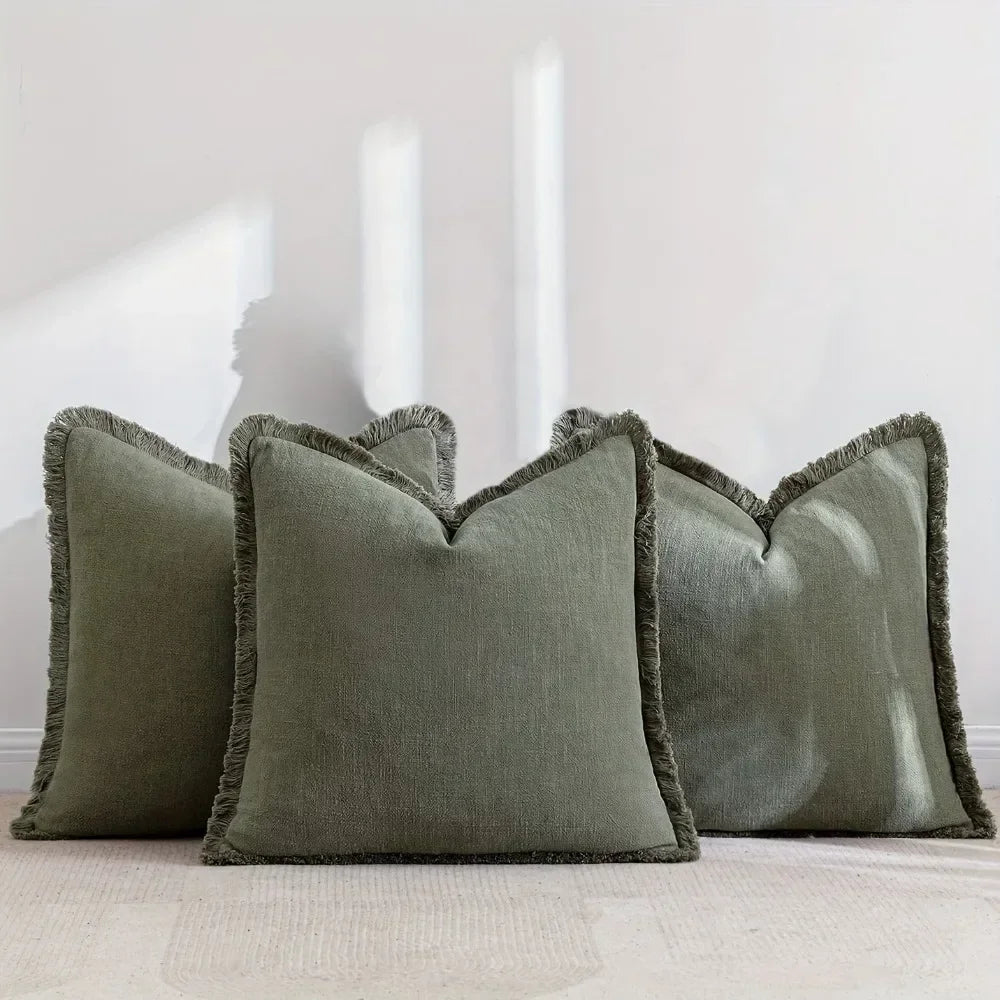 Housses de Coussin Chenille Nordique 45x45cm — Set de 3 pour Salon & Chambre