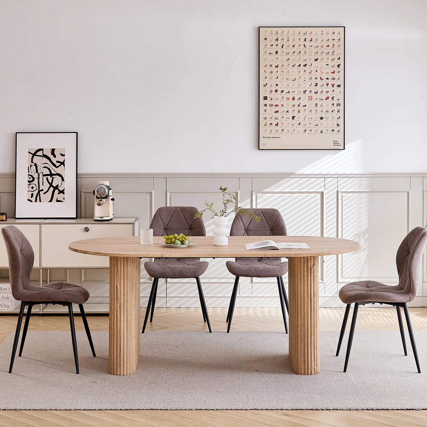 Table À Manger Ovale Bois 180cm — Table Massive Familiale Salon & Salle à Manger