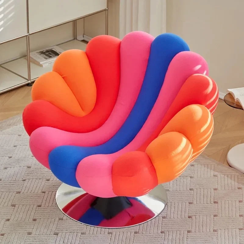 Fauteuil Pétale Pivotant Velours Luxe — Fauteuil Design Salon, Chambre & Hôtel