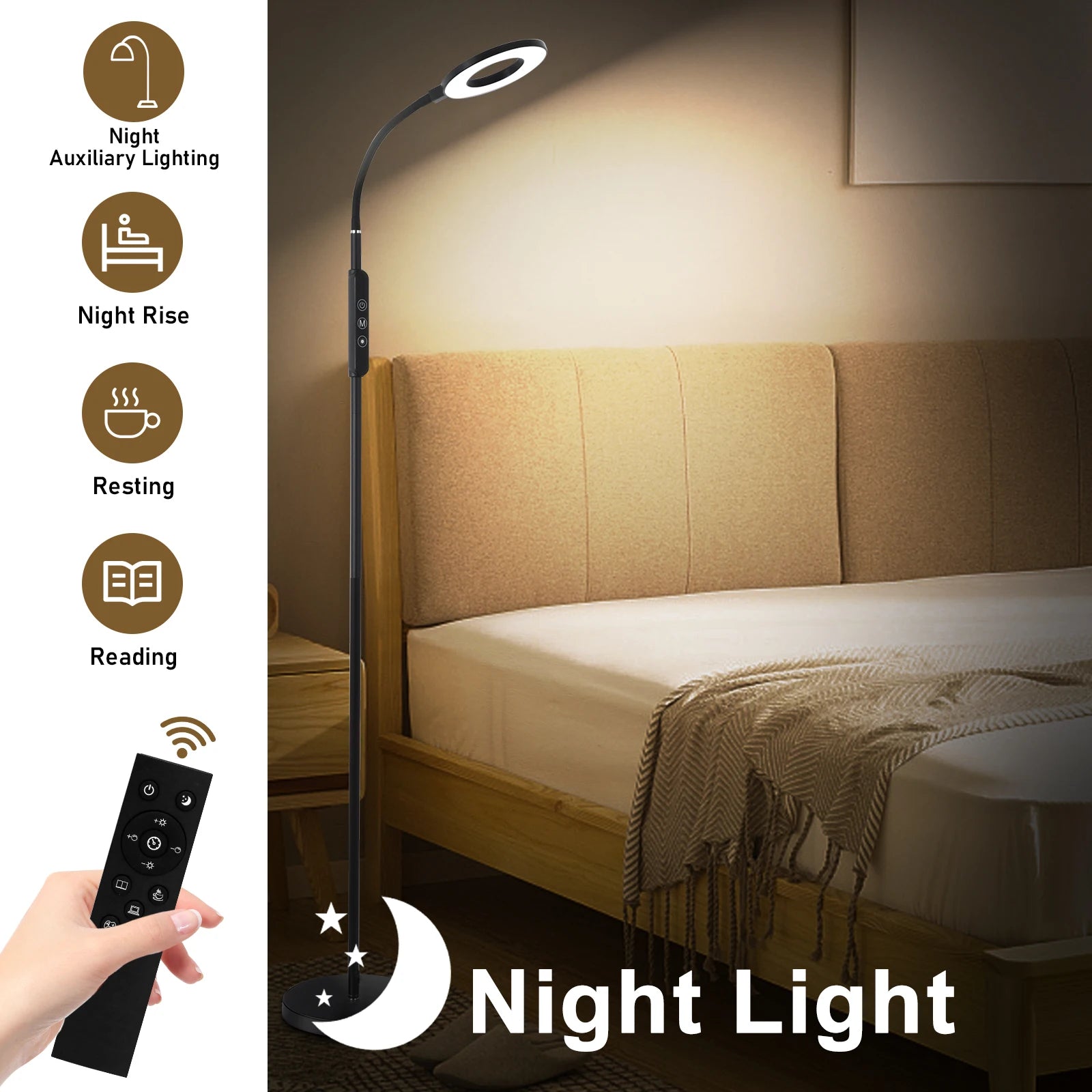Lampe de Sol Dimmable 360° — Lumière Chaude à Froide