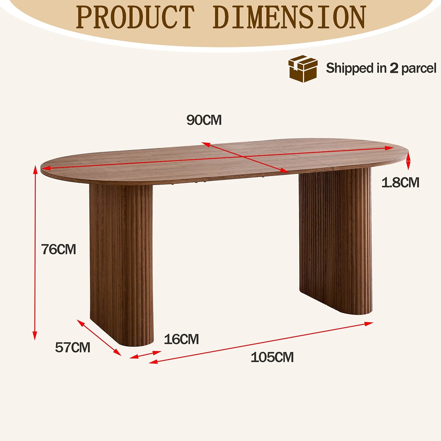 Table À Manger Ovale Bois 180cm — Table Massive Familiale Salon & Salle à Manger