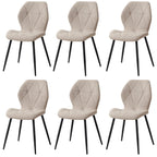 Chaises Salle à Manger Lin Rembourrées Pieds Métal — Set de 2, 4 ou 6