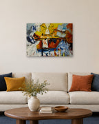 Abstrait — toile 70 × 50 cm sans cadre, vue rapprochée