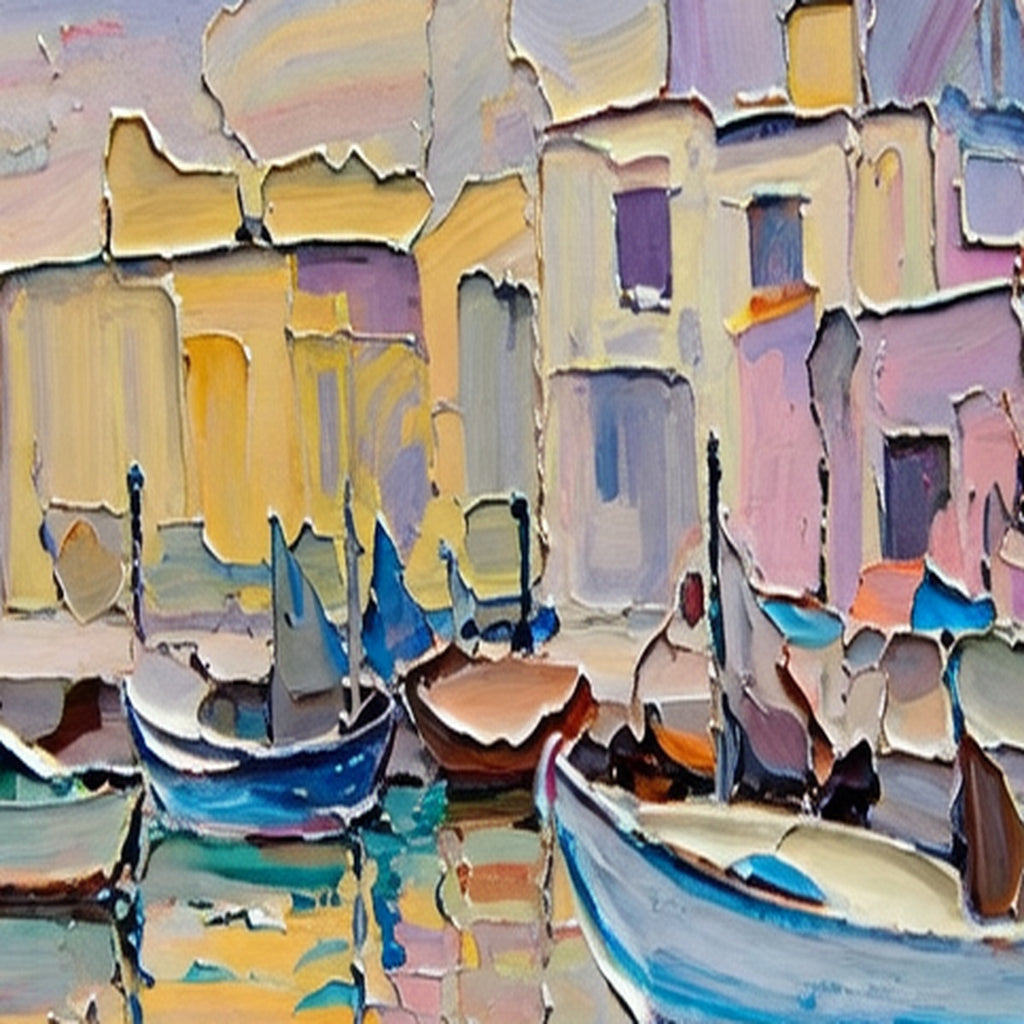 Détail de Harmonie Marine — texture et matière picturale