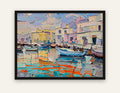 Harmonie Marine — version encadrée : cadre bois noir, sans passe-partout, poster 40×30 cm sous plexiglas